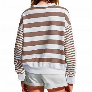 Модные женские свитшоты для подростков Oversize, в полоску, с графическим рисунком, с длинными рукавами, круглый вырез горловины, Y2K, топ, College, милые, крутые осенние, с возможностью персонализации, комфортные synthetic.ua - Фото 1