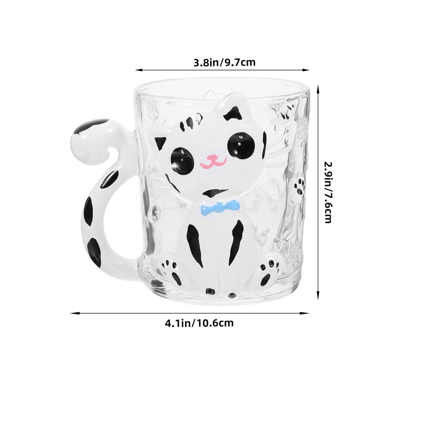 Кухоль Toyvian Скляний, розписаний вручну, з милим котячим малюнком, фото №2 Кухоль Toyvian Скляний, розписаний вручну, з милим котячим малюнком, фото №2