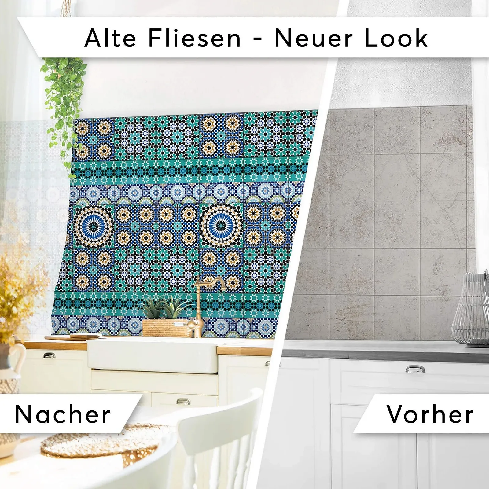 Наклейки на плитку creatisto Бірюзовий мозаїчний візерунок 15 x 15 см 18 шт., фото №3