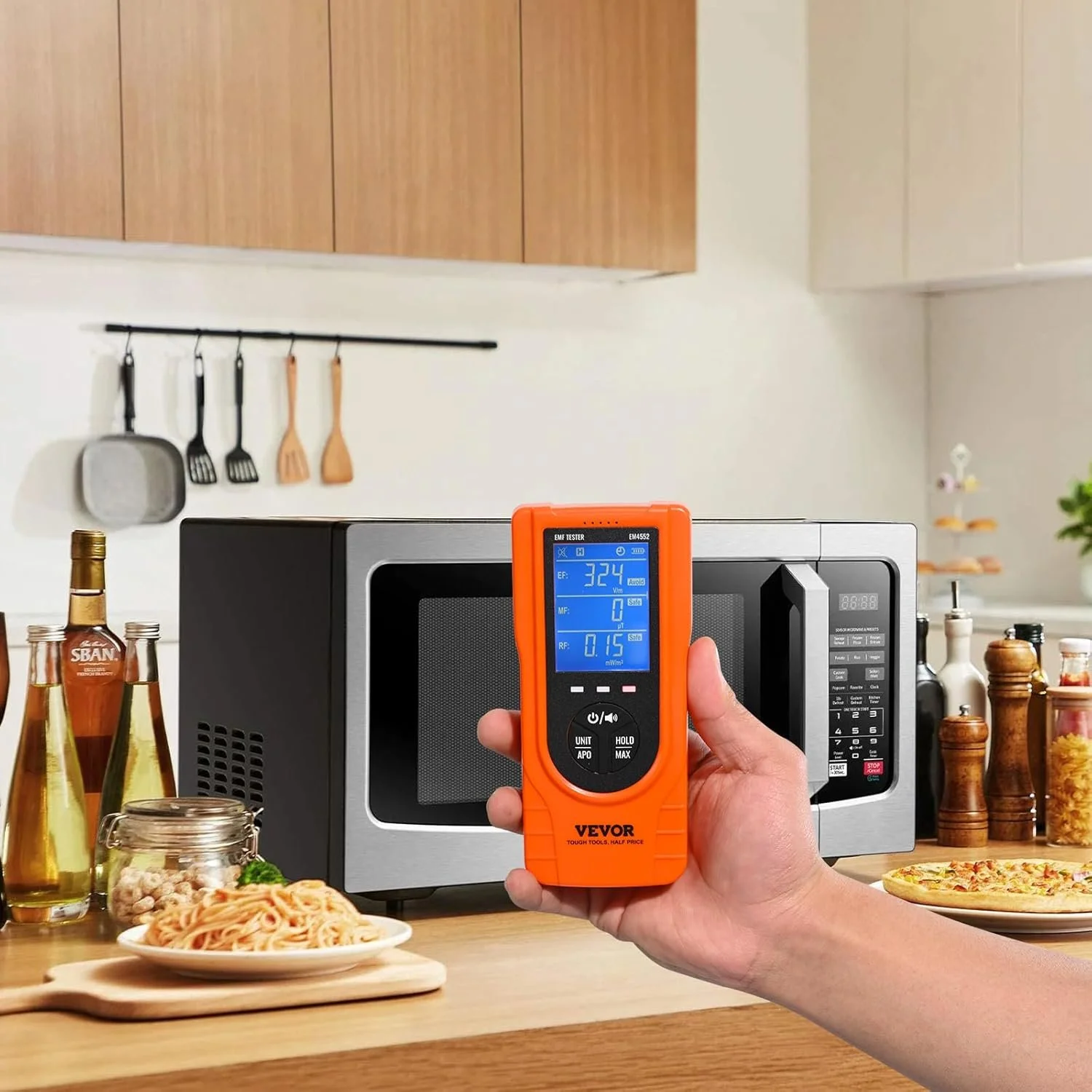 Цифровий РК-ЕМП-метр VEVOR EM4552 3-в-1 / EF, MF, RF / Акумуляторний / Помаранчевий, фото №11 Цифровий РК-ЕМП-метр VEVOR EM4552 3-в-1 / EF, MF, RF / Акумуляторний / Помаранчевий, фото №11