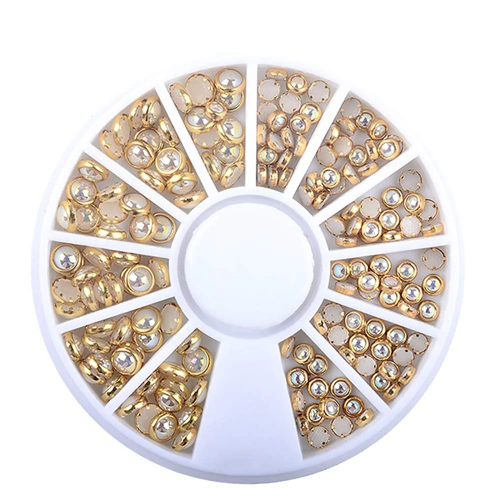 Перлини для нігтів 1 коробка Напівкруглі, фото №1