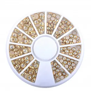 Перлини для нігтів 1 коробка Напівкруглі - Фото 1