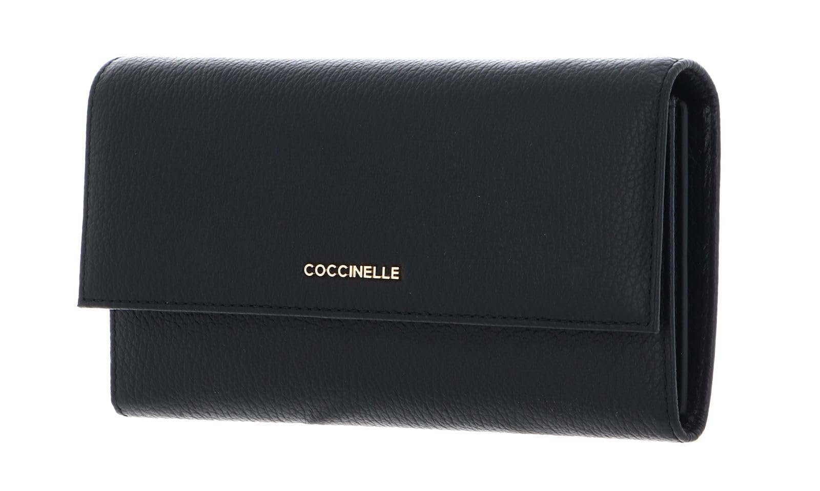 Кошелек Мини-сумка Coccinelle Metallic Soft Зернистая кожа Черный, фото №3