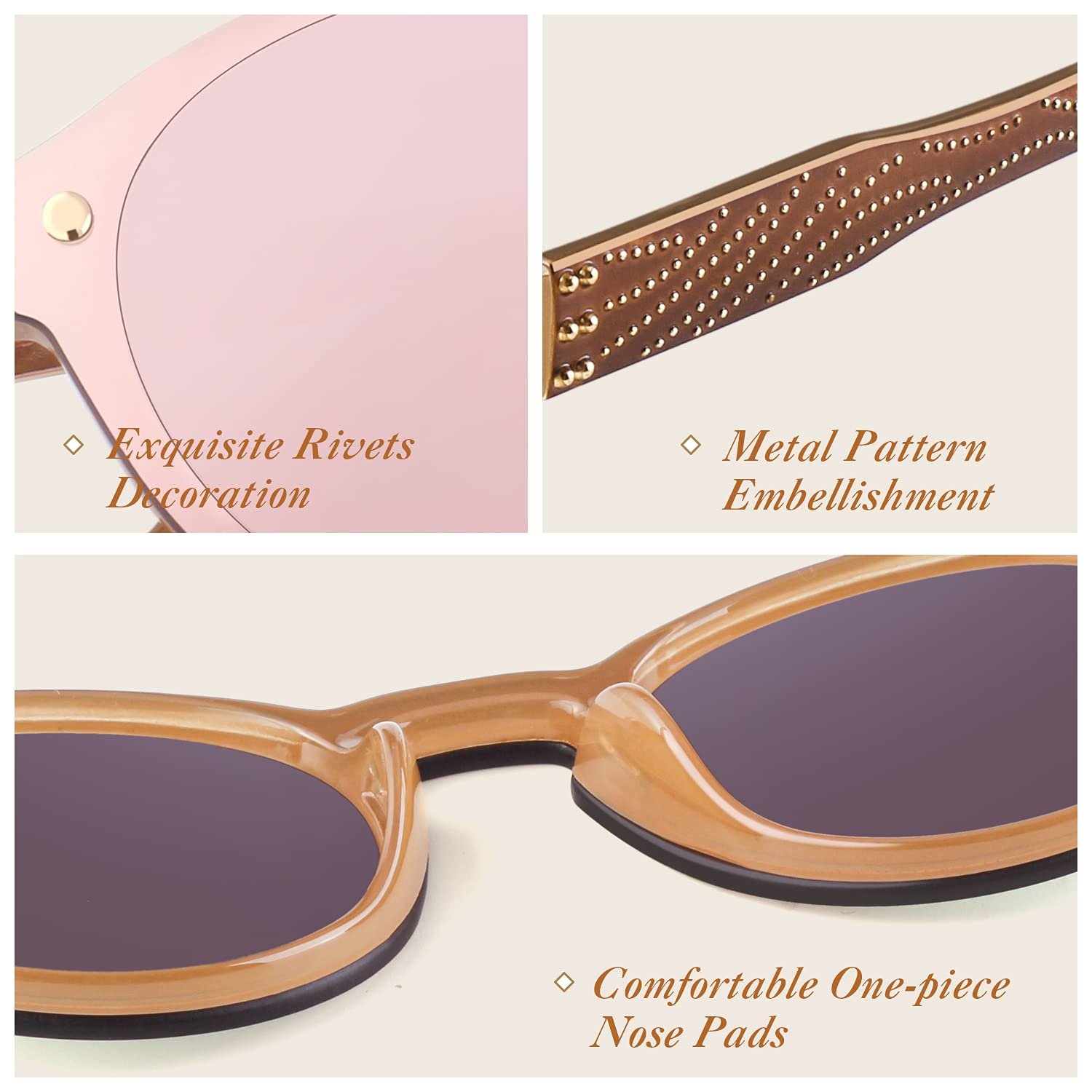 Сонцезахисні окуляри круглі великі дзеркальні GQUEEN UV400, фото №4