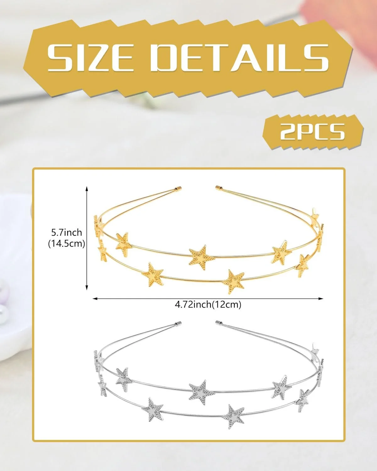 Набор из 2 металлических обручей на голову., фото №2