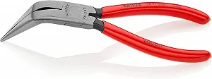 Плоскогубцы KNIPEX 38 71 200 с пластиковым покрытием, черные, атраментированные, 200 мм - Фото 1