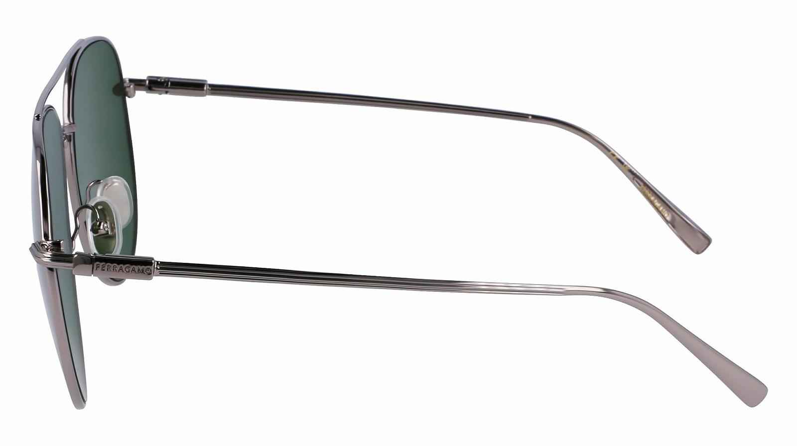 Унісекс Сонцезахисні окуляри Salvatore Ferragamo 044 Light Ruthenium/Green, фото №3