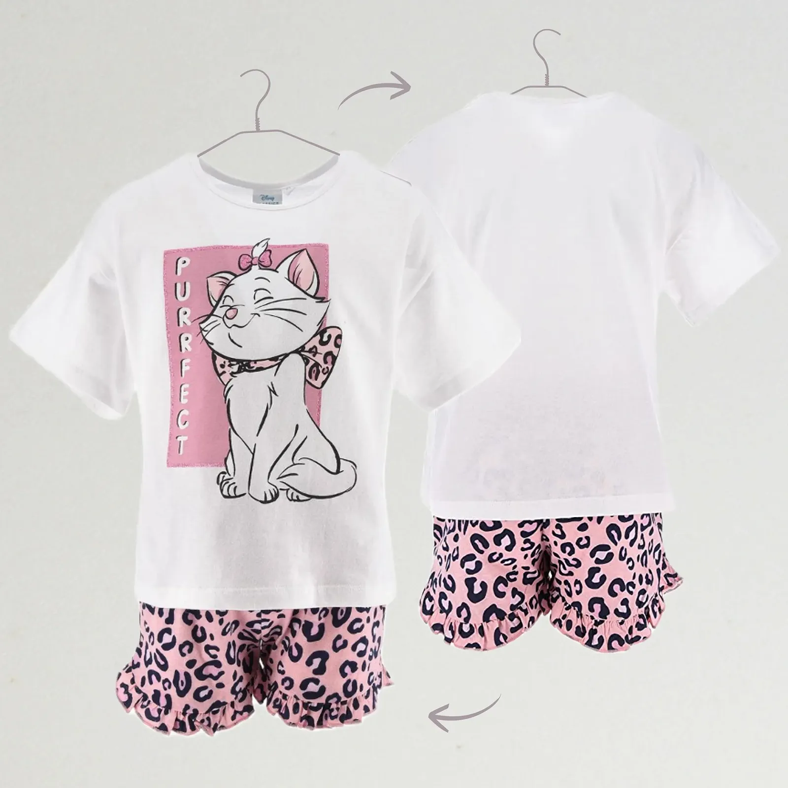 Піжама для дівчинки Disney Aristocats Комплект футболка та шорти 2 шт. М'яка бавовна, фото №4 Піжама для дівчинки Disney Aristocats Комплект футболка та шорти 2 шт. М'яка бавовна, фото №4