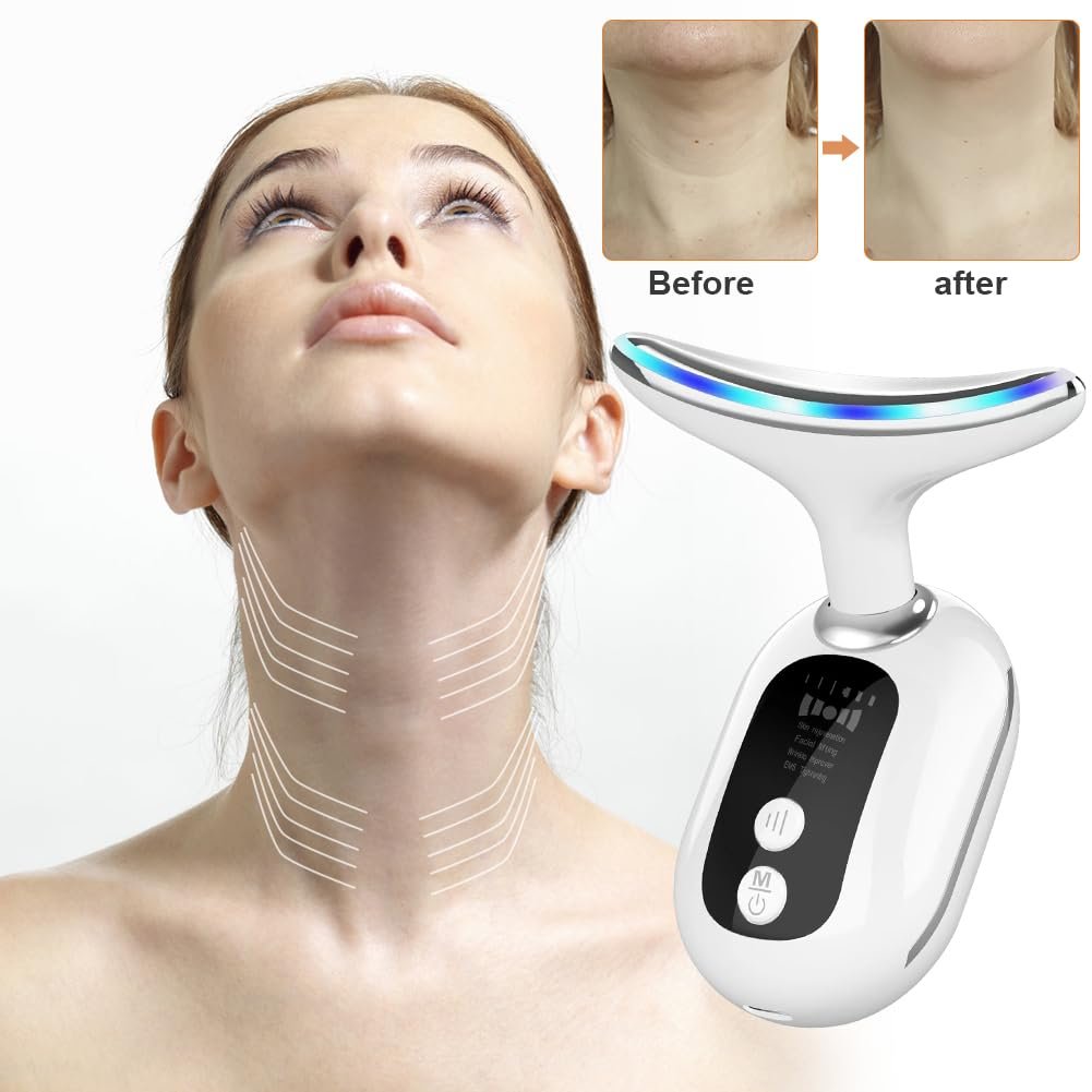 Масажер для Обличчя 4 режими, 45°C Нагрів, V Face Beauty Meter, Пристрій для Обличчя, Пристрої для Масажу Шиї, Електричний Тренажер для Підборіддя для Видалення Зморшок і Акне, Догляд за Обличчям, Глибоке Очищення, фото №6
