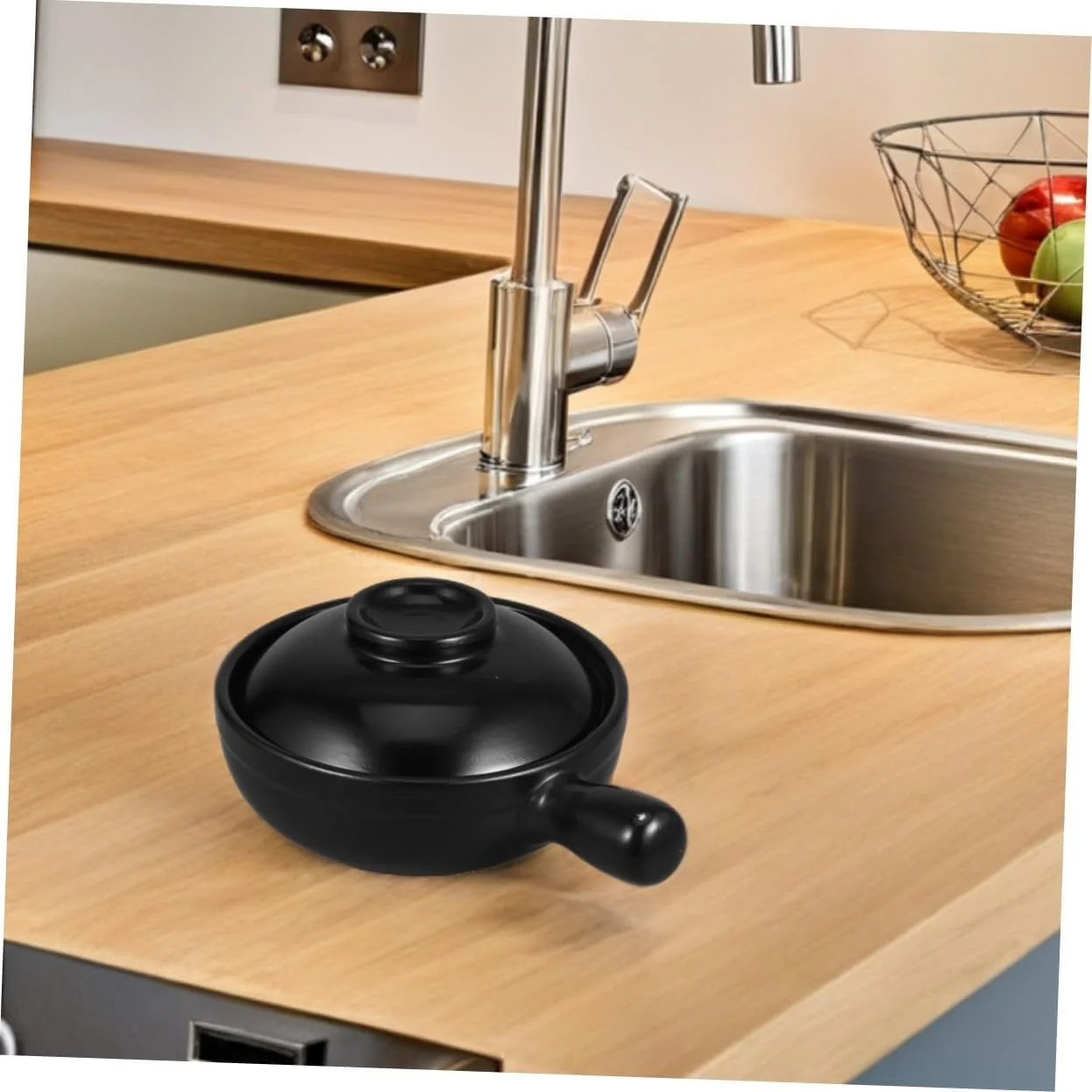 Кастрюля Donabe с крышкой ручной работы Китайская керамическая термостойкая для супов и тушения, фото №6