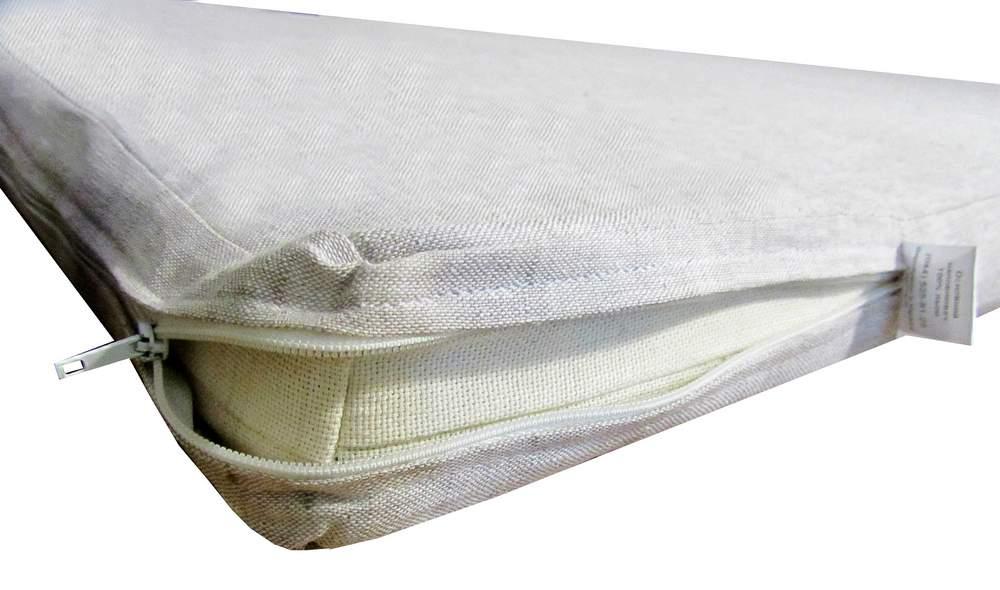 Матрас в кроватку (ткань лен) размер 60х120х5 см., серый, фото №4