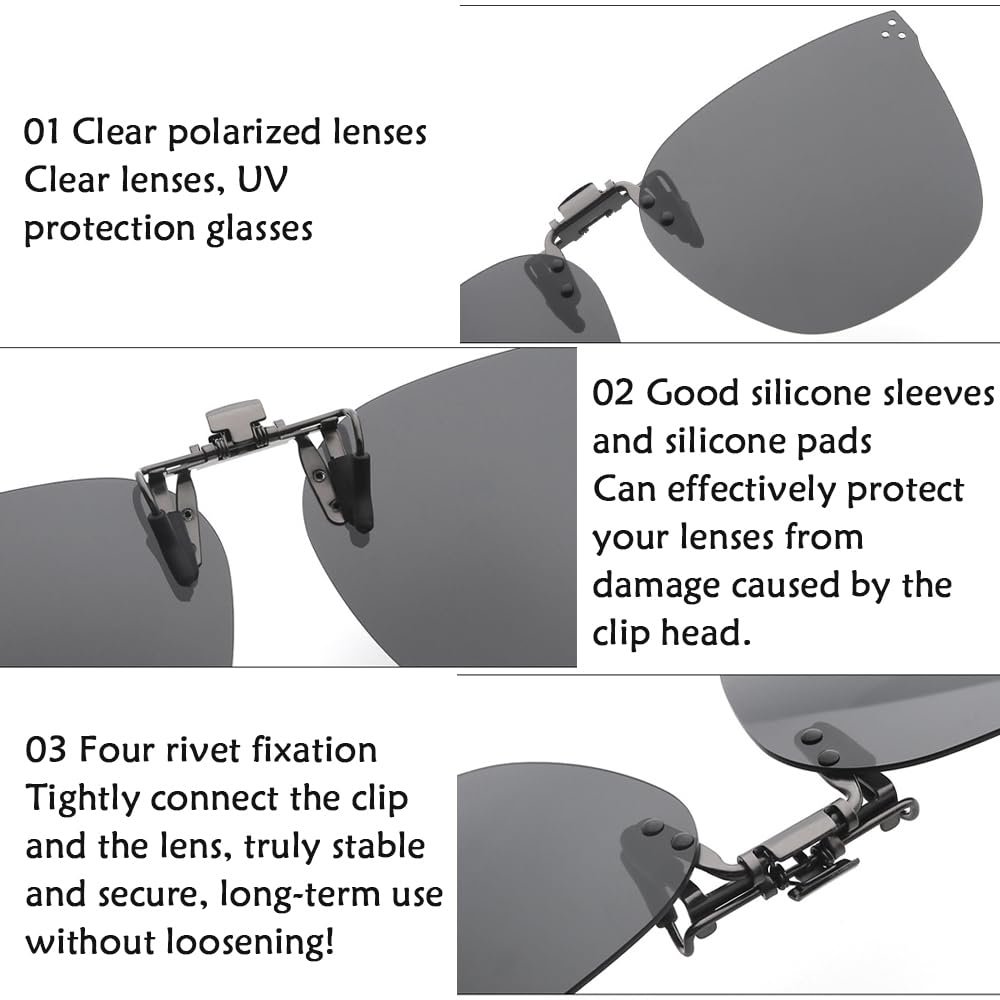 Сонцезахисні окуляри кліпса, поляризовані, кліпса на окуляри, UV400, фото №3