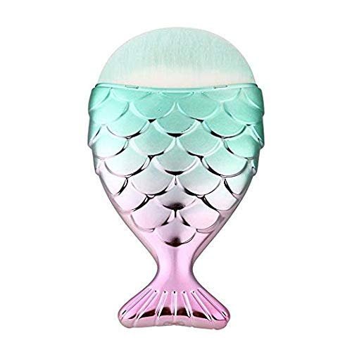 Набір кистей для макіяжу 11 шт 3D Mermaid для макіяжу очей, тіней для повік, підводки, рум'ян, фото №3