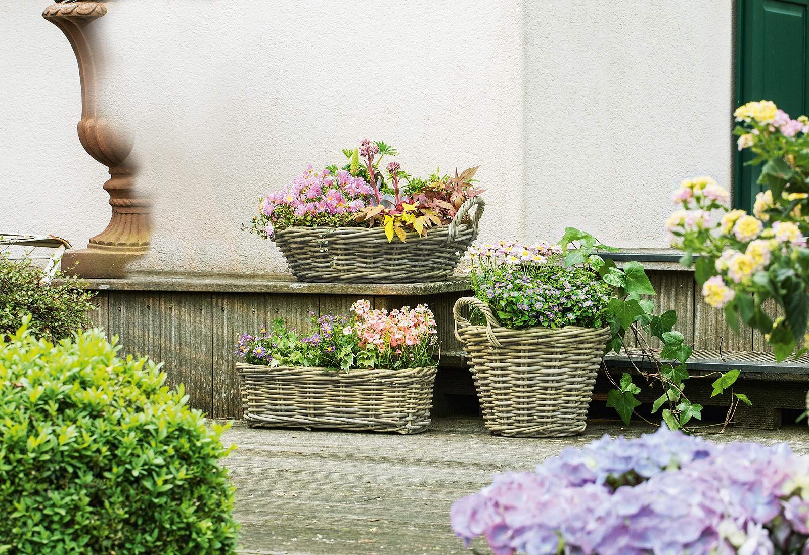 Кошик для рослин Rattan 35 x 25 см Koboo-Grey, фото №5