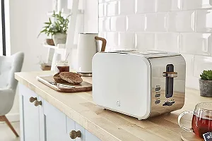 Тостер Swan Nordic 2-Slice Wide Slot Нержавіюча сталь Білий матовий synthetic.ua - Фото 1