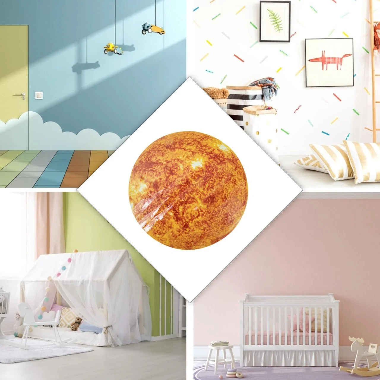 Наклейка на стіну PRETYZOOM Сонце та планети ПВХ, фото №7