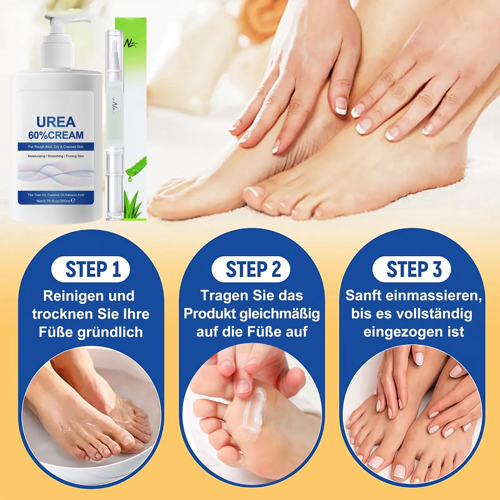 Набор для ухода за ногами: Крем с мочевиной 60% 200 мл и масло для ногтей с алоэ вера, фото №9