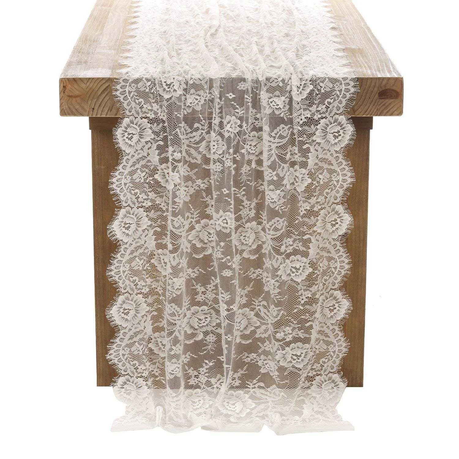 Скатертина-доріжка White Lace 150 x 300 см Мереживна Вінтажна Біла, фото №1