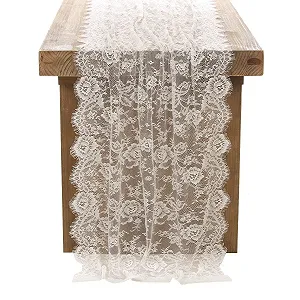 Скатертина-доріжка White Lace 150 x 300 см Мереживна Вінтажна Біла - Фото 1
