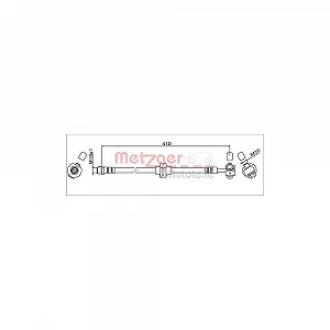 Гальмівний шланг METZGER 4111608 OPEL GENERAL MOTORS передня вісь справа - Фото 1