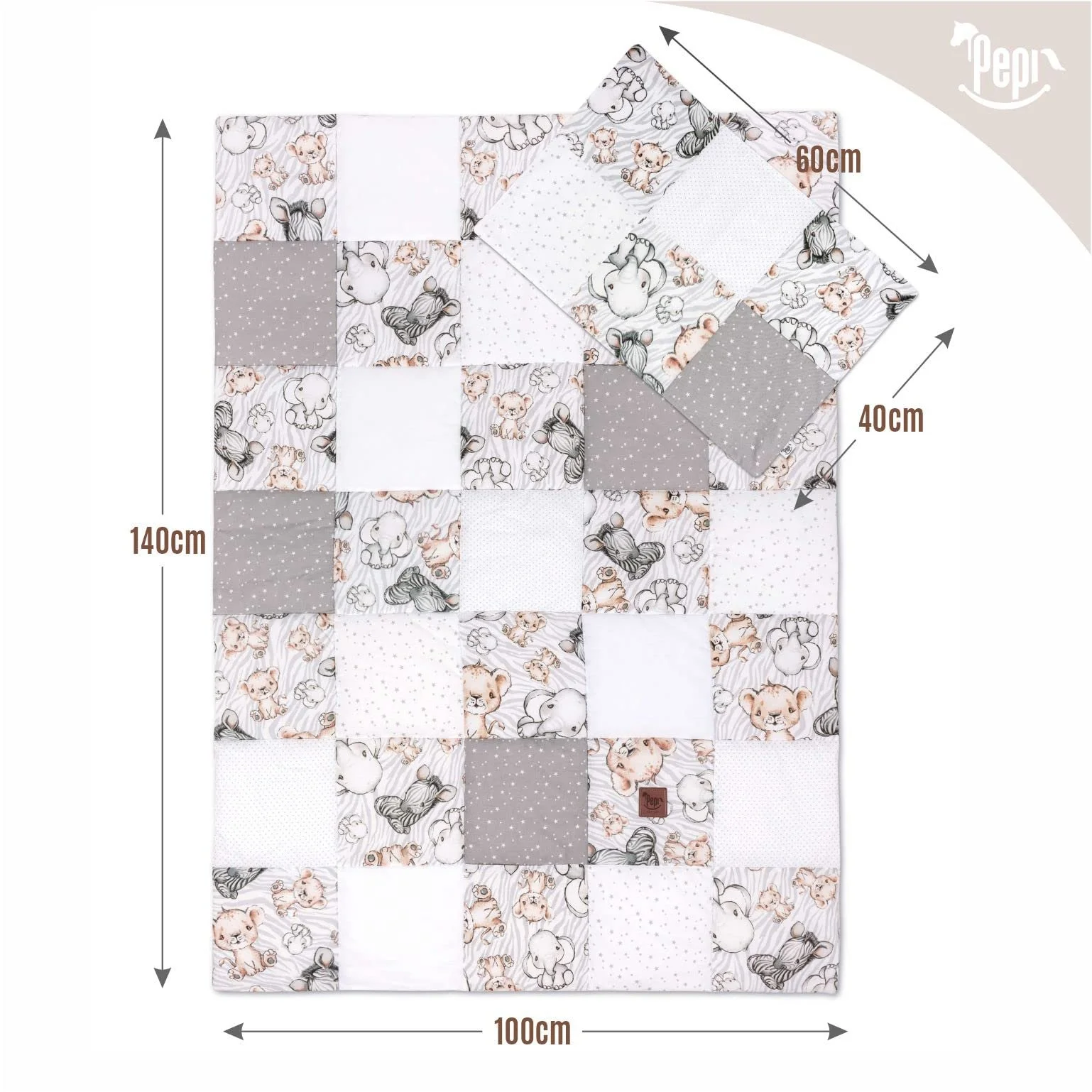 Набор постельного белья Pepi Patchwork Safari 100 x 140 см 40 x 60 см Хлопок, фото №3 Набор постельного белья Pepi Patchwork Safari 100 x 140 см 40 x 60 см Хлопок, фото №3