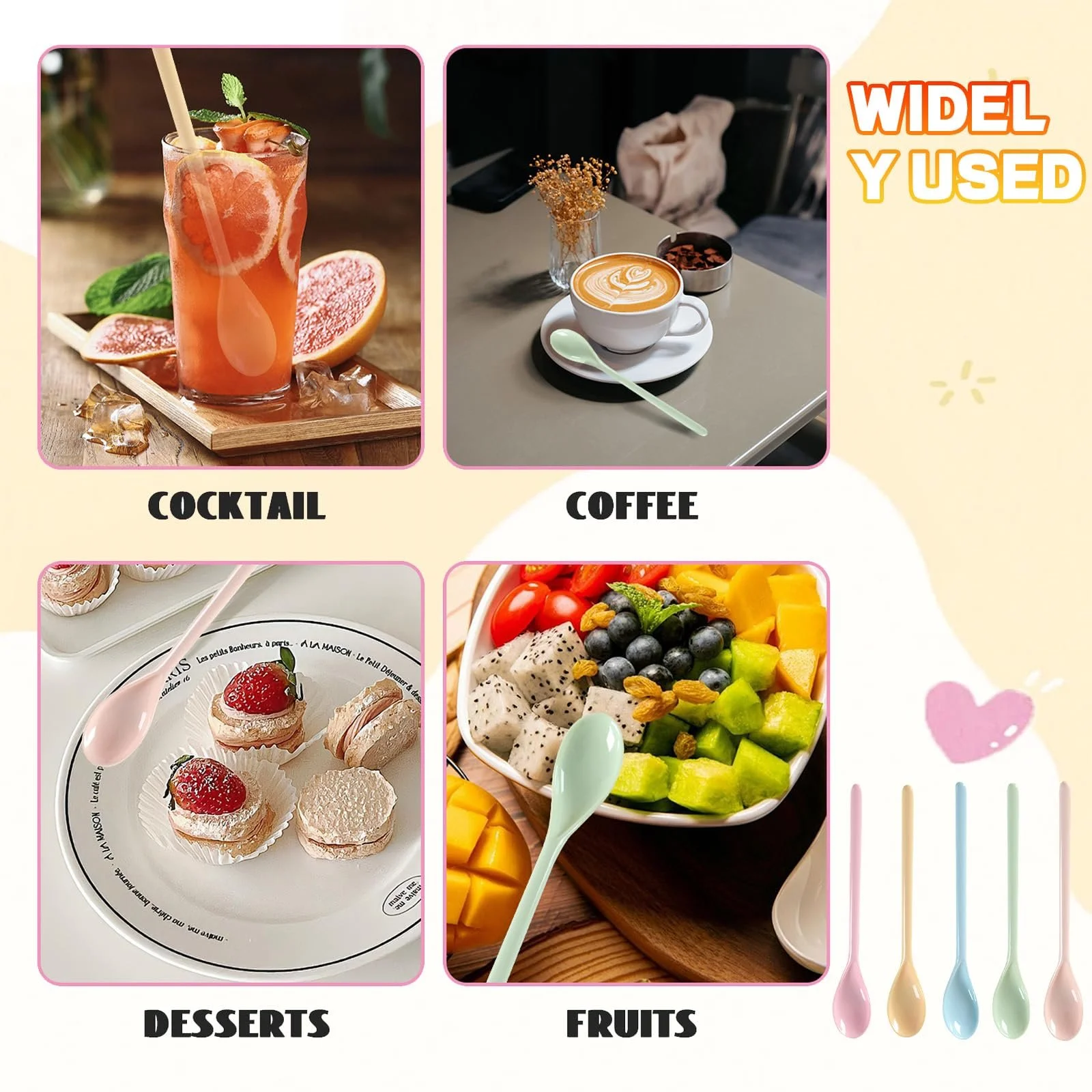 Набір пластикових ложок 5 шт., Меламінові, фото №7