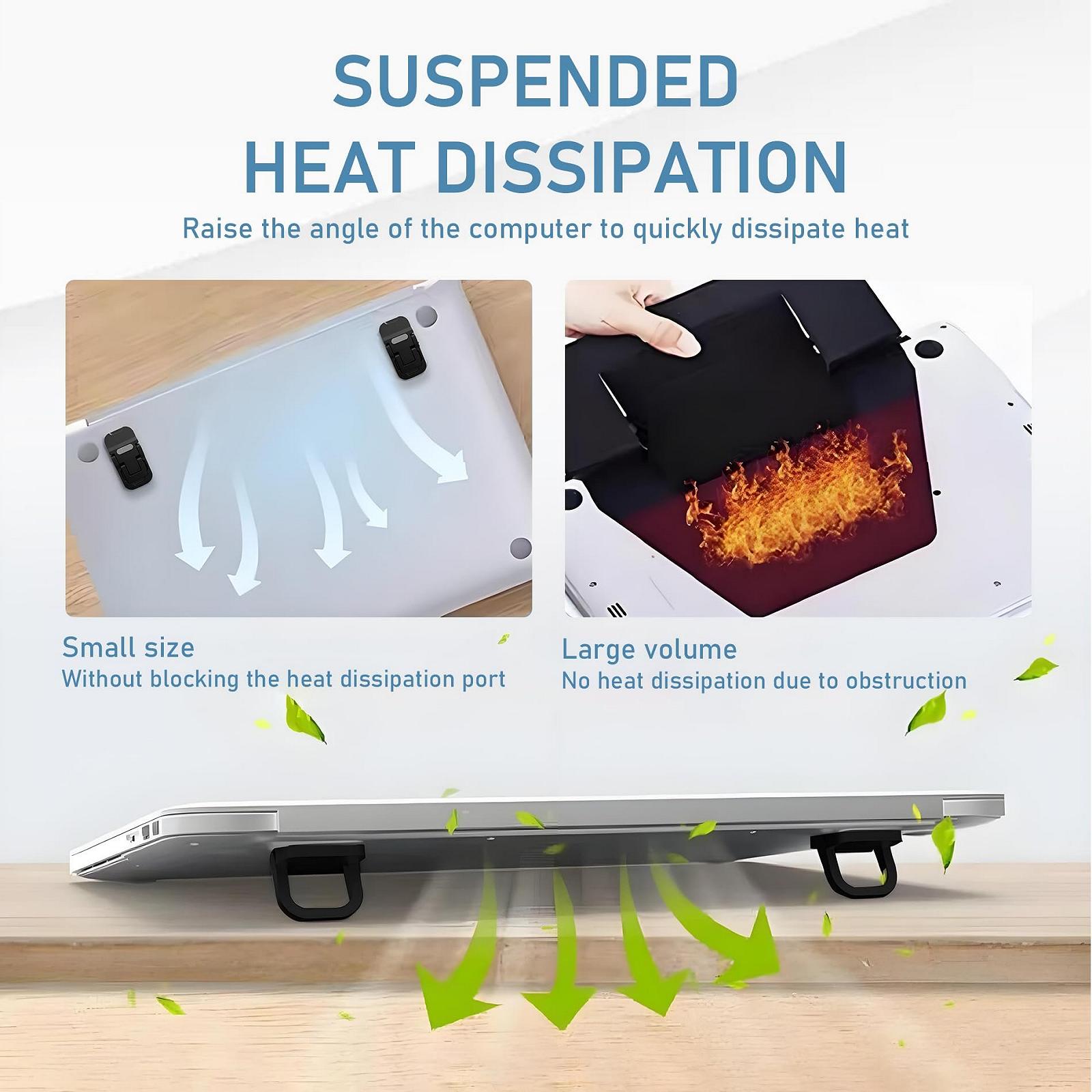 Подставка для ноутбука UBRAVE Mini, 2 шт., регулируемая по высоте, складная подставка для ноутбука, портативная подставка для клавиатуры для стола, совместима со всеми ноутбуками/MacBook/ноутбуками/клавиатурами, черная, фото №5