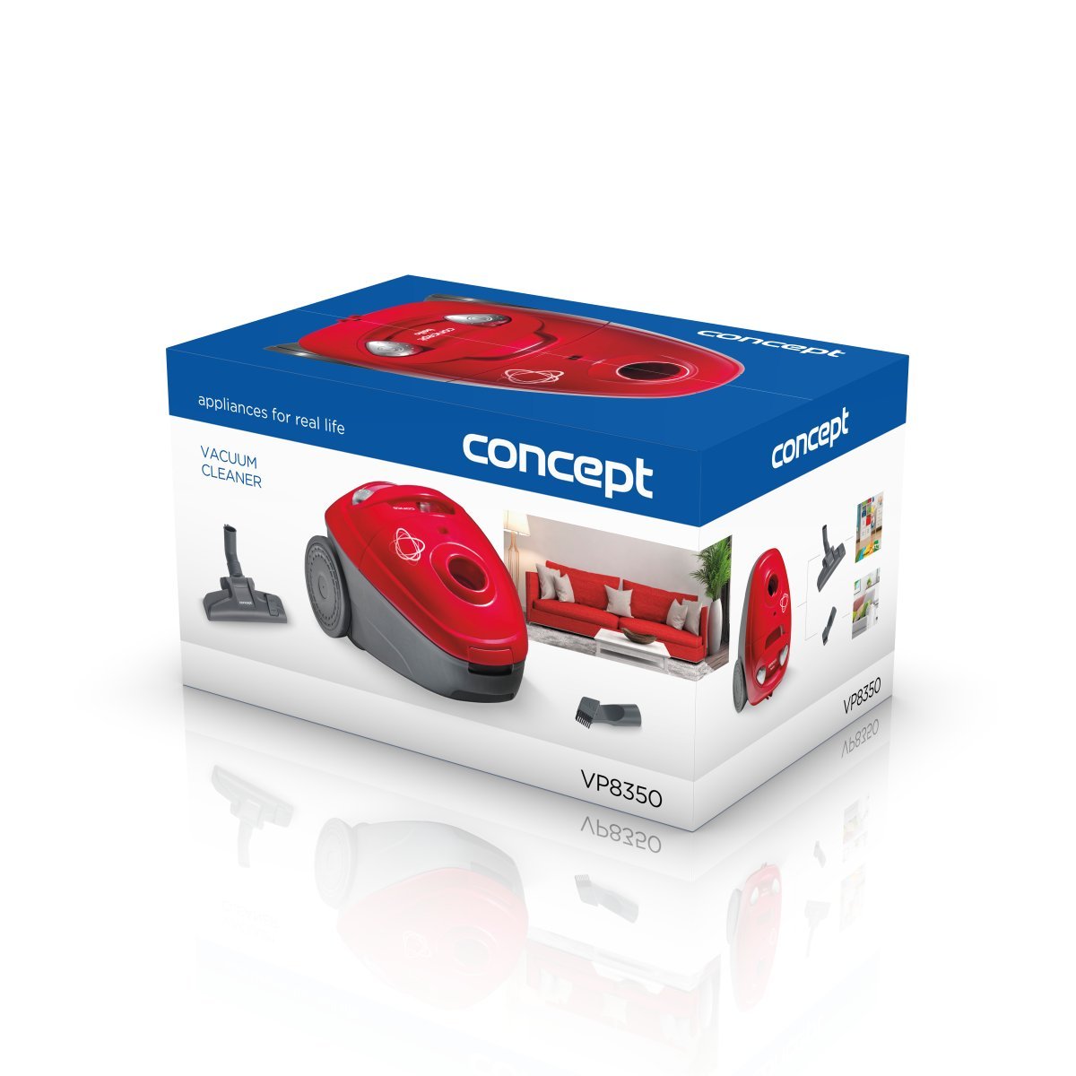 Пилосос CONCEPT Hausgeräte VP8350 Bello мішковий 700 W Червоний, фото №7