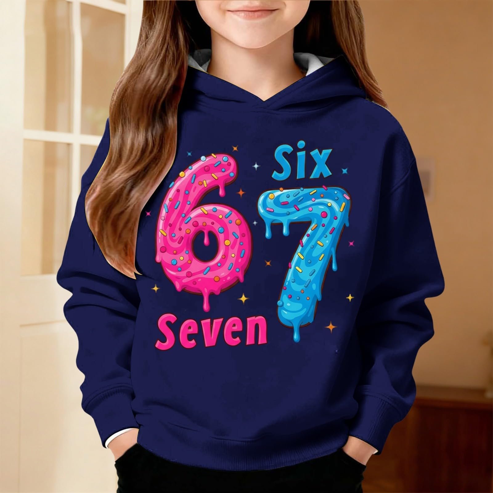 Худі з мемом 67 Y2K з довгими рукавами і принтом 67, фото №4