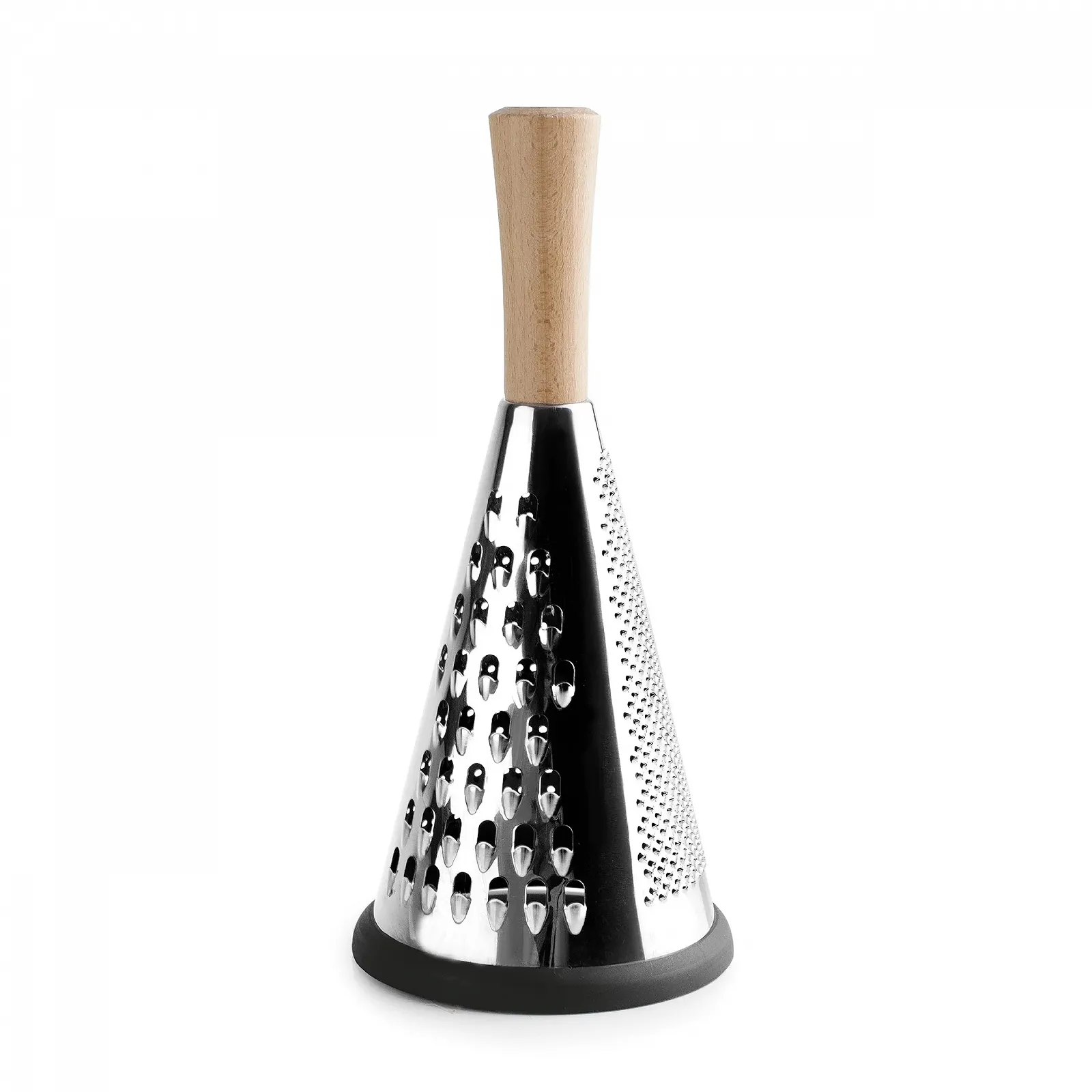 Терка конічна Lacor 61366, нержавіюча сталь, ручка з бука, три типи сіток, нековзна основа, фото №1