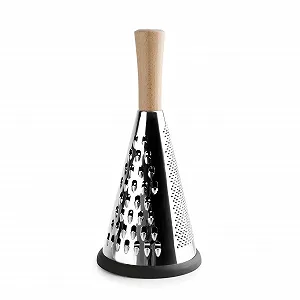 Терка конічна Lacor 61366, нержавіюча сталь, ручка з бука, три типи сіток, нековзна основа - Фото 1