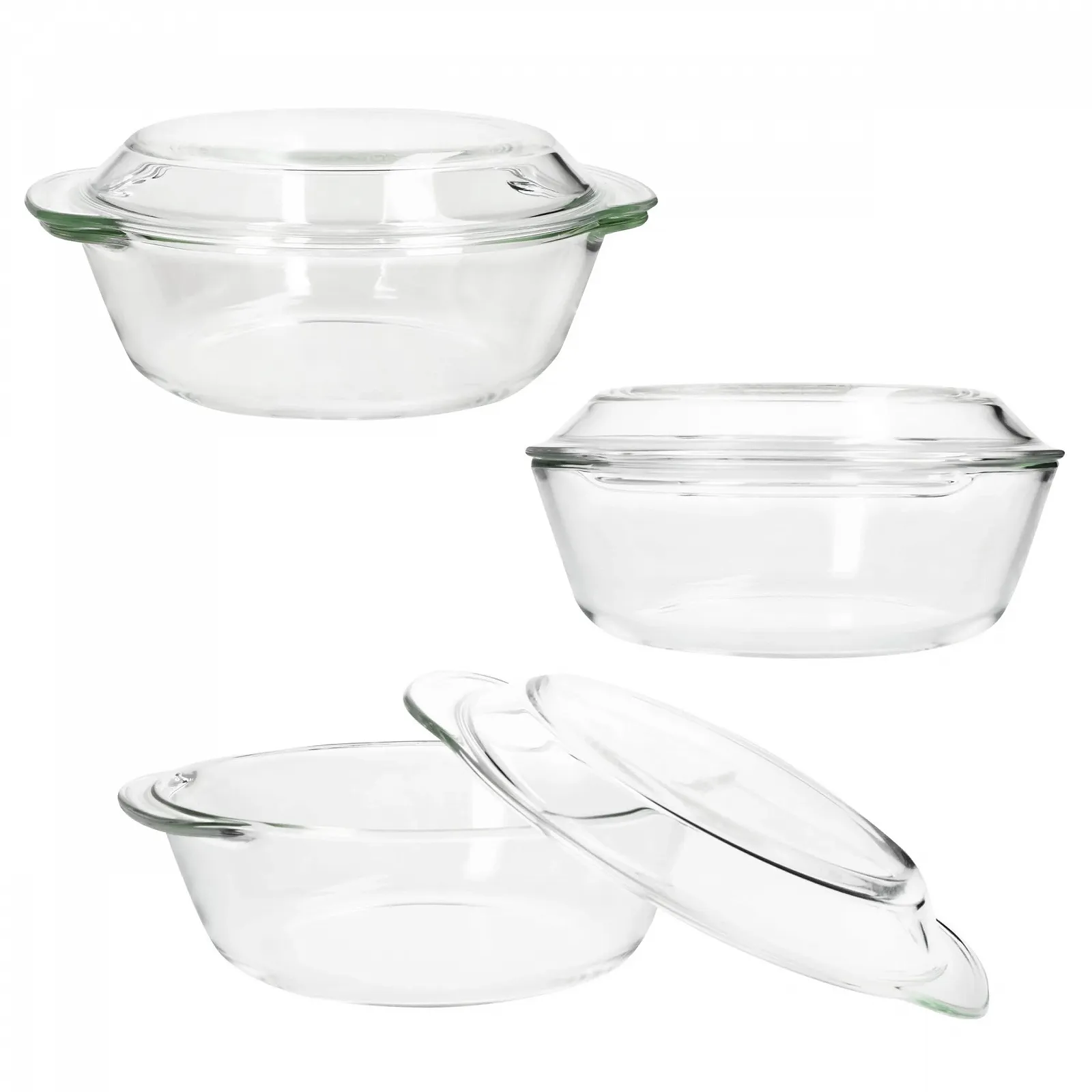 Форма для запікання MamboCat скляна кругла з кришкою 2 л 23.5 см термостійка, фото №4