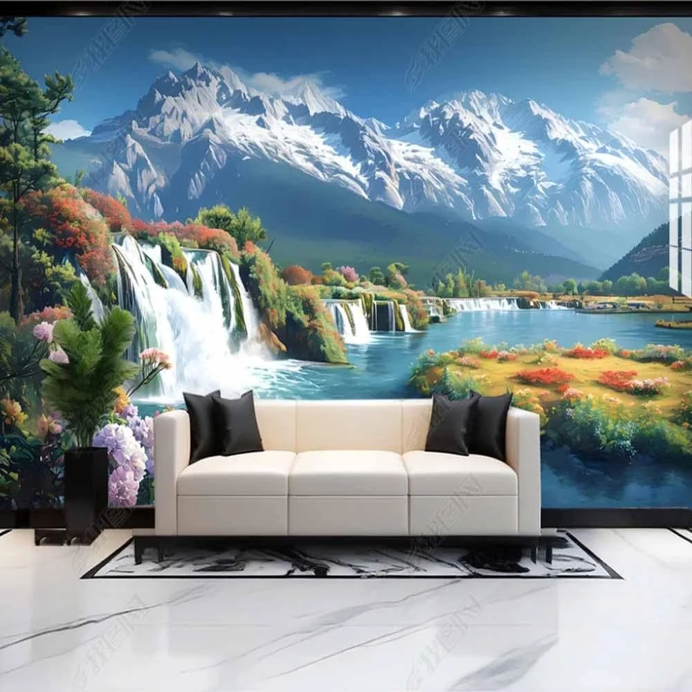 Фотошпалери флізелінові Modern Kunst 12185 Сніговий гірський пейзаж 150 x 105 см, фото №1