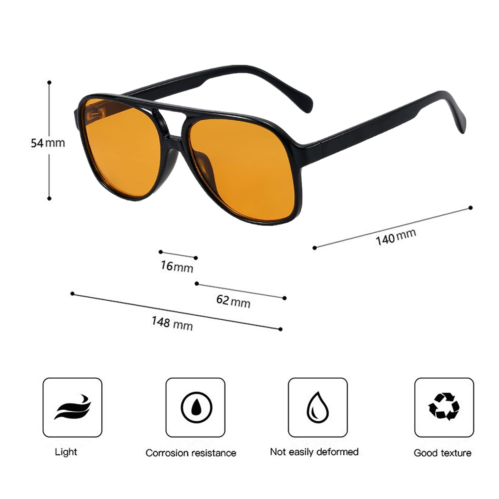 Солнцезащитные очки ретро YOJUED Желтый градиент, фото №4