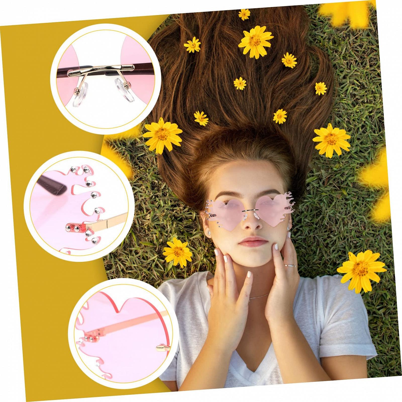 Солнцезащитные очки PACKOVE Flamme, 2 шт., розовые., фото №7