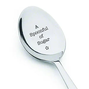 Ложка из нержавеющей стали A Spoonful of Sugar Mary Poppins Theme Teacher's Day Music Lovers Special Occasion Machine Engraved Spoons Ideas of Boston - Фото 1