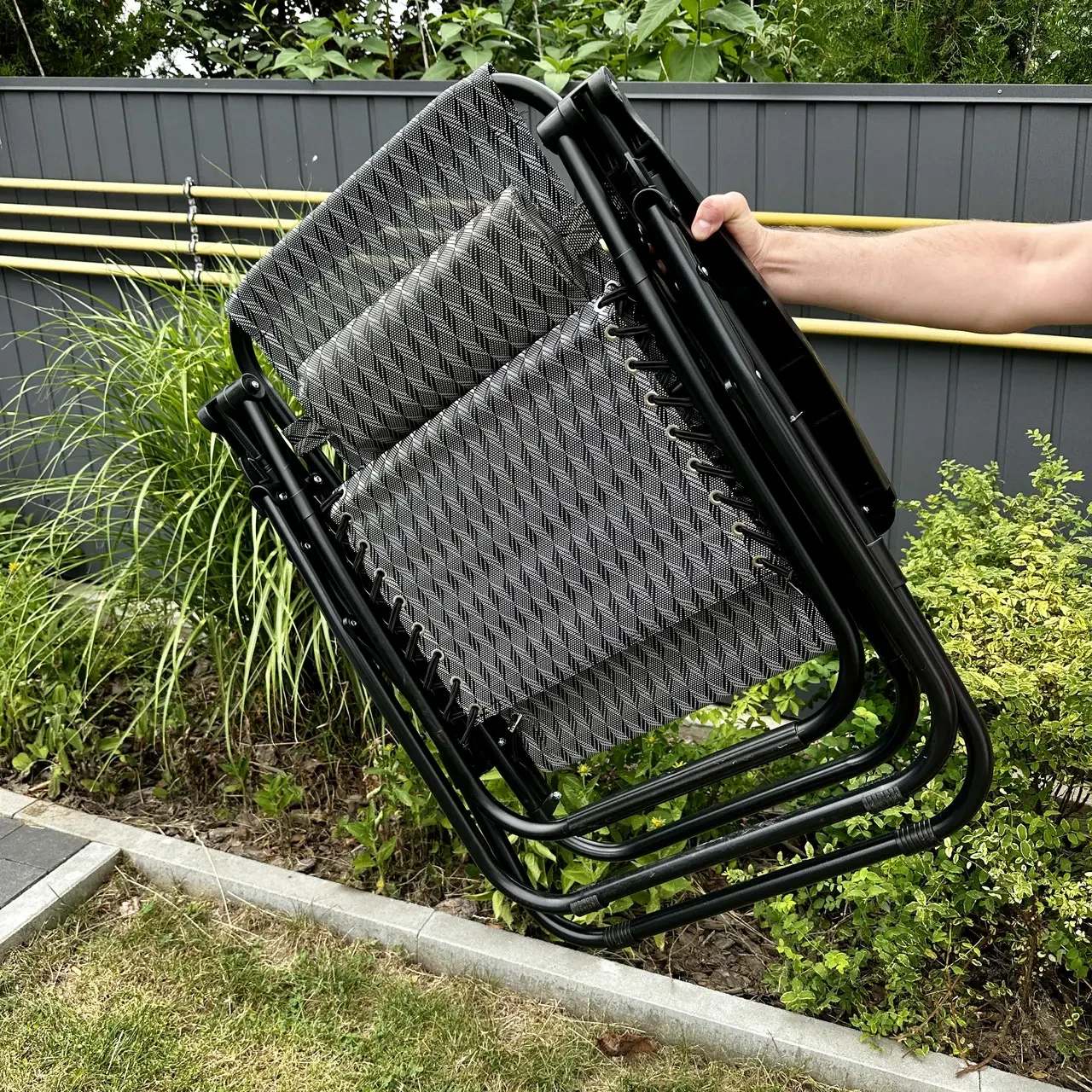 Польский шезлонг-кресло Zero Gravity нагрузка до 150кг пляжный шезлонг, фото №6 Польский шезлонг-кресло Zero Gravity нагрузка до 150кг пляжный шезлонг, фото №6