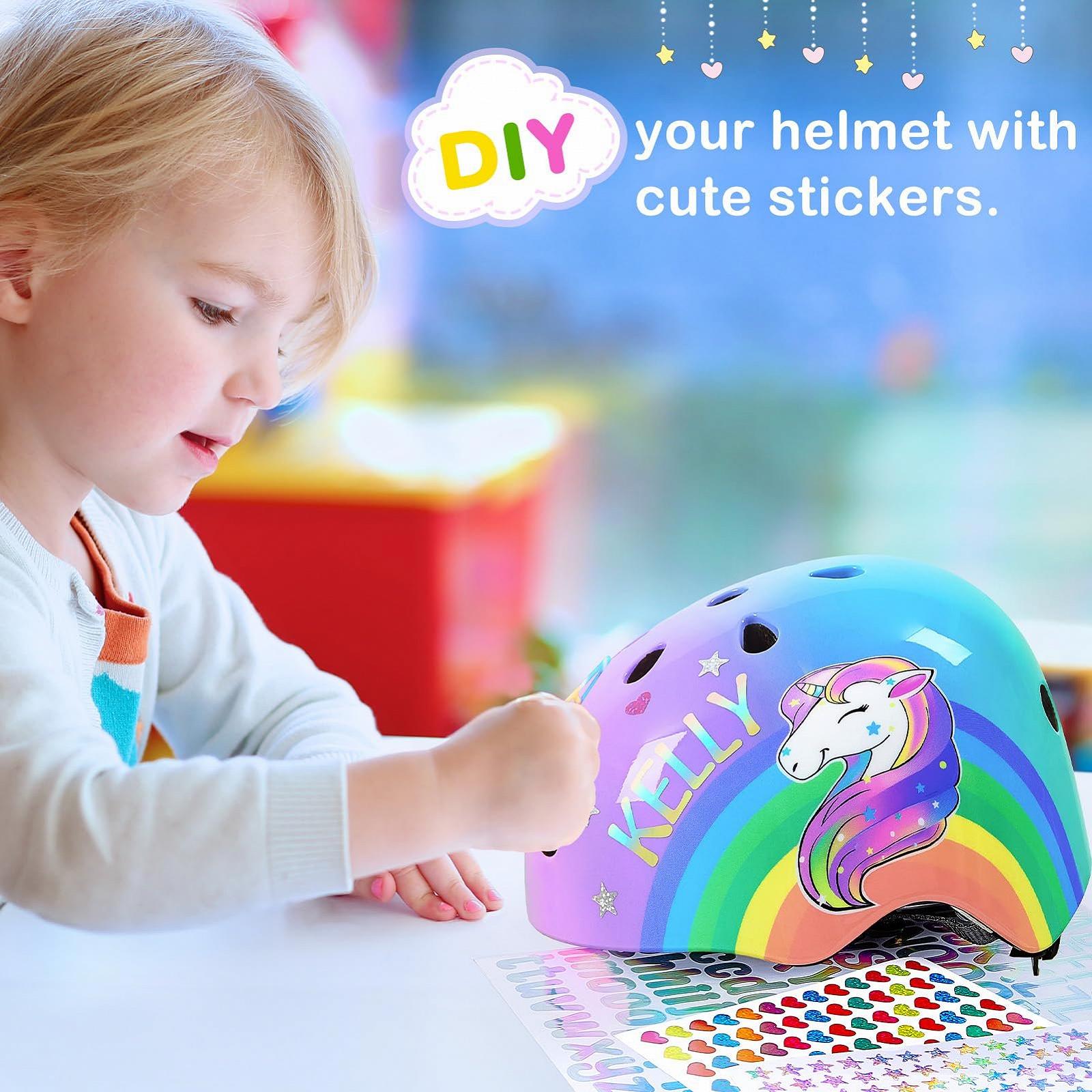 Шлем MHJY для велосипедов для детей 3-8 лет регулируемый с наколенниками, налокотниками для девочек, фото №3