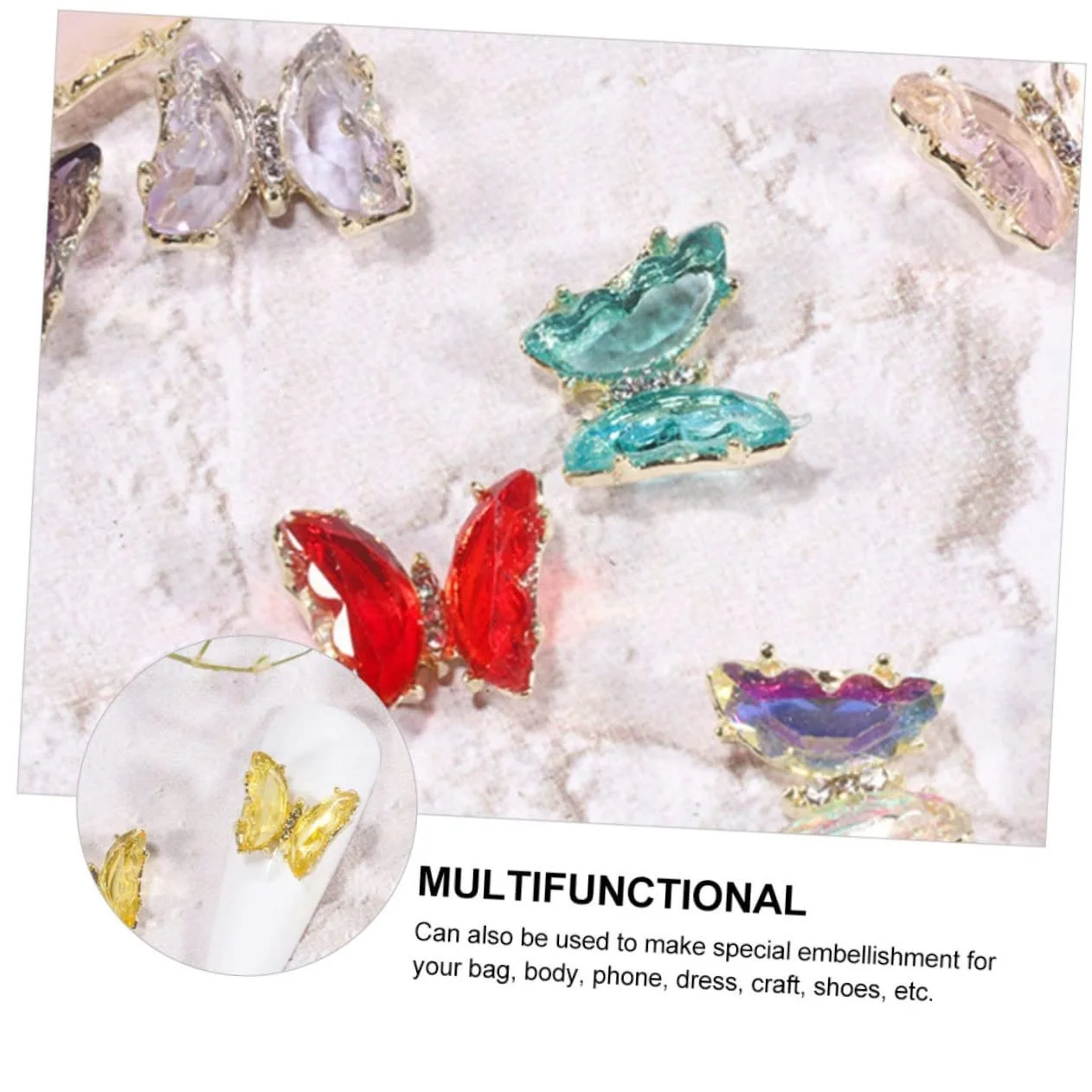 Украшения для ногтей Бабочки 13 шт., фото №8
