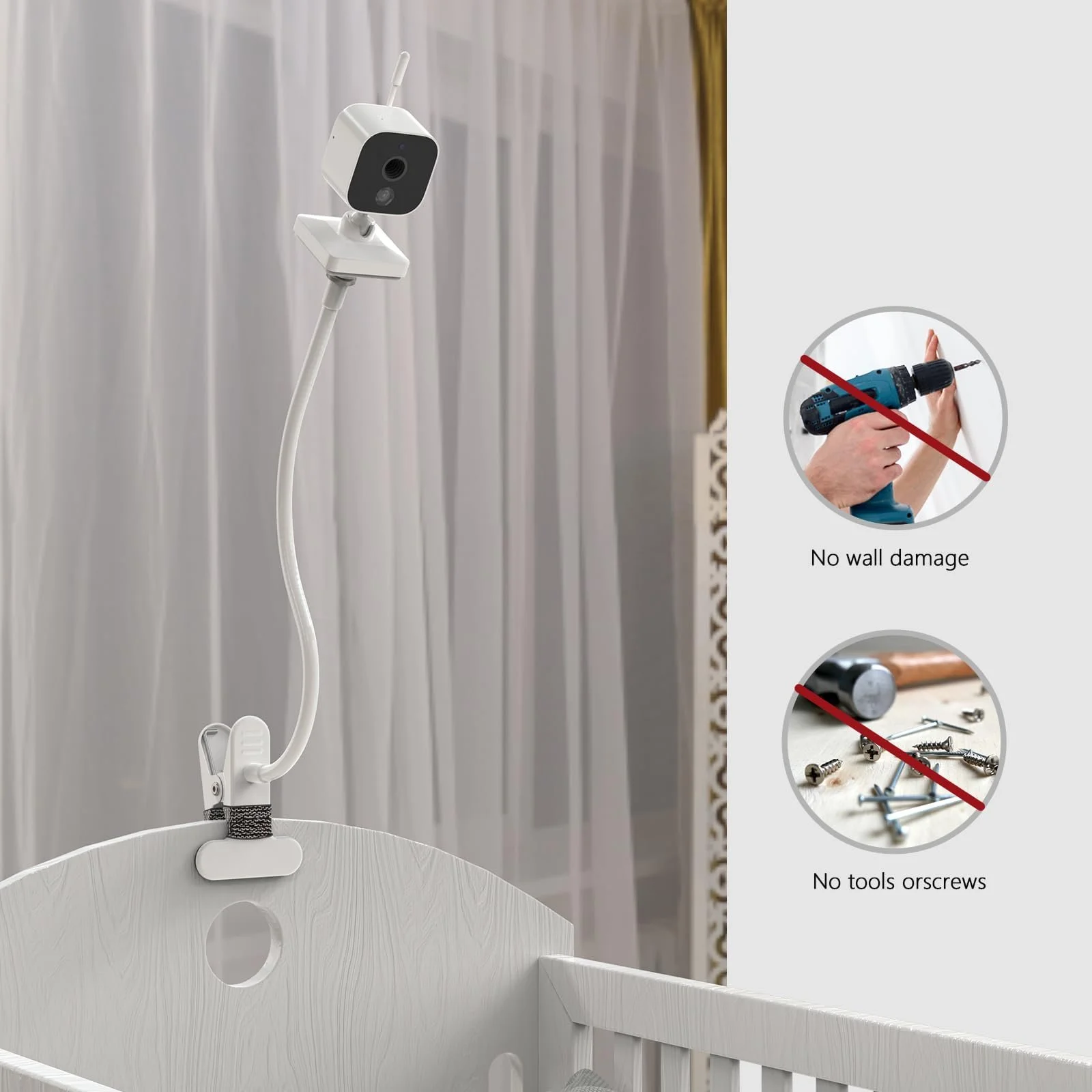 Тримач для відеоняні HOLACA GHB ABM700 SM50B OBVHNUA 900ES1 Clip Holder 720P, фото №4