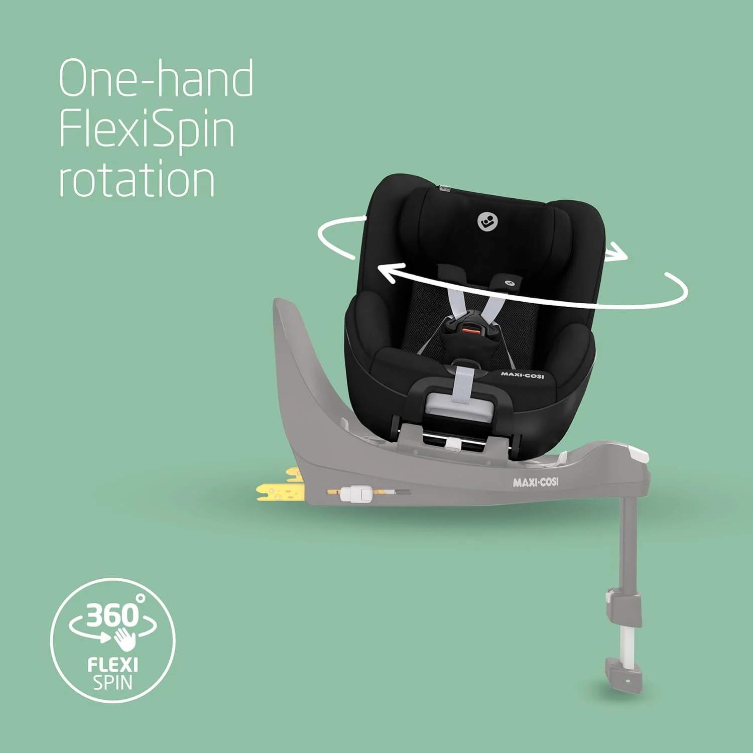 Дитяче автокрісло Maxi-Cosi Pearl 360 i-Size обертання однією рукою ClimaFlow ремені безпеки Easy-in Чорний, фото №3