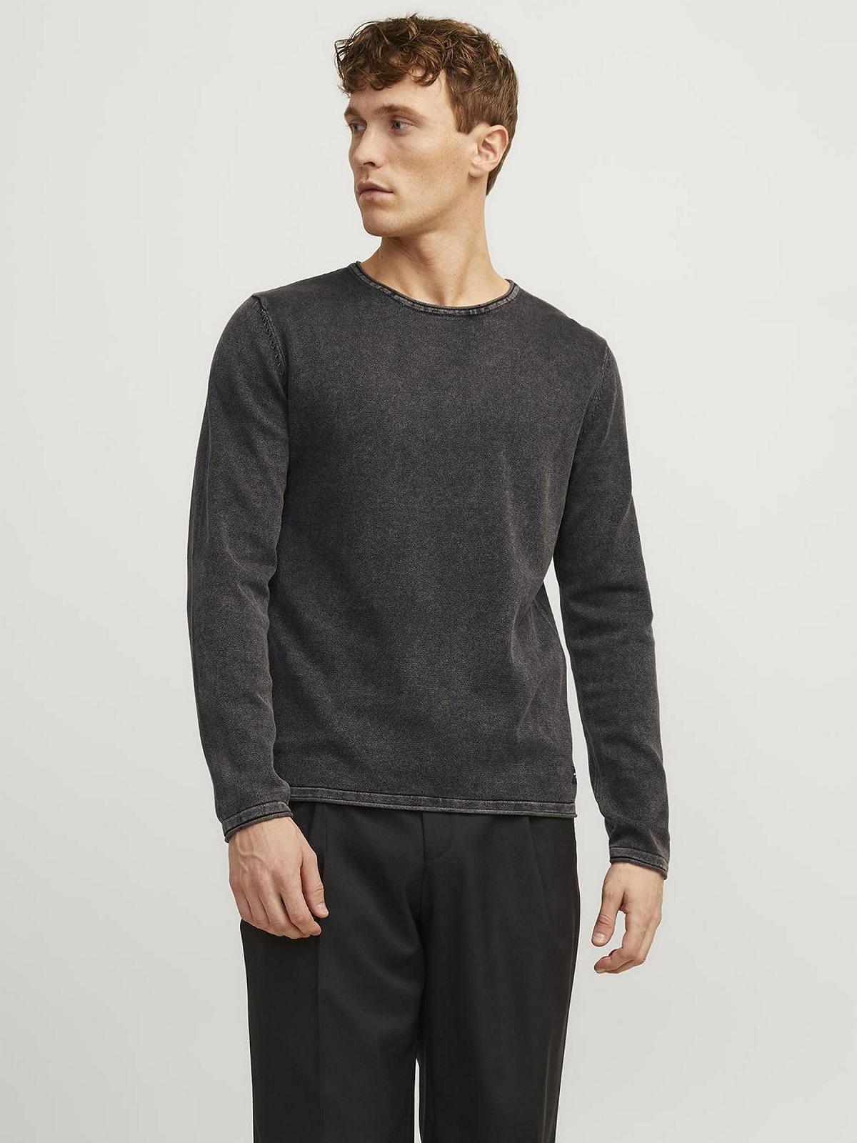 Чоловічий в'язаний джемпер JACK & JONES Однотонний в'язаний джемпер, фото №4