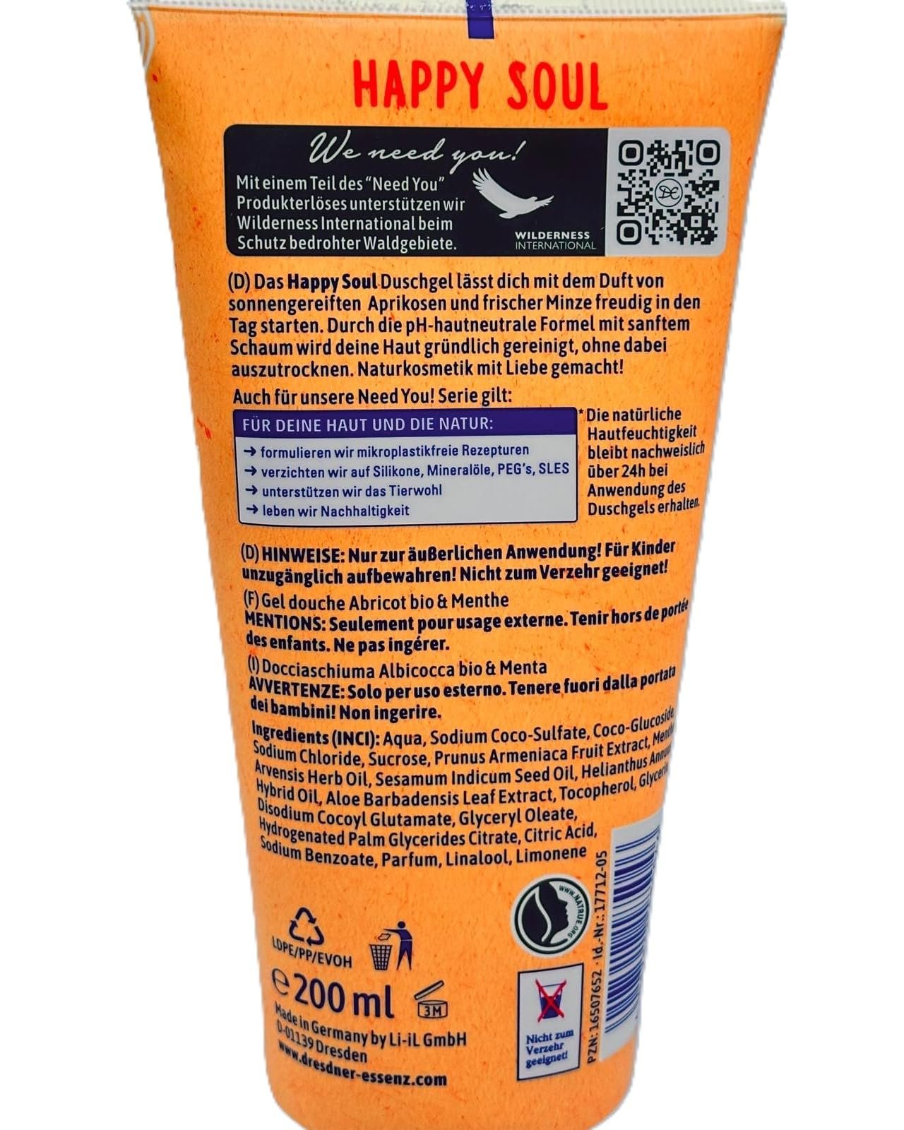 Гель для душа Organic Абрикос и мята 2 x 200 мл (упаковка из 2 штук), фото №2