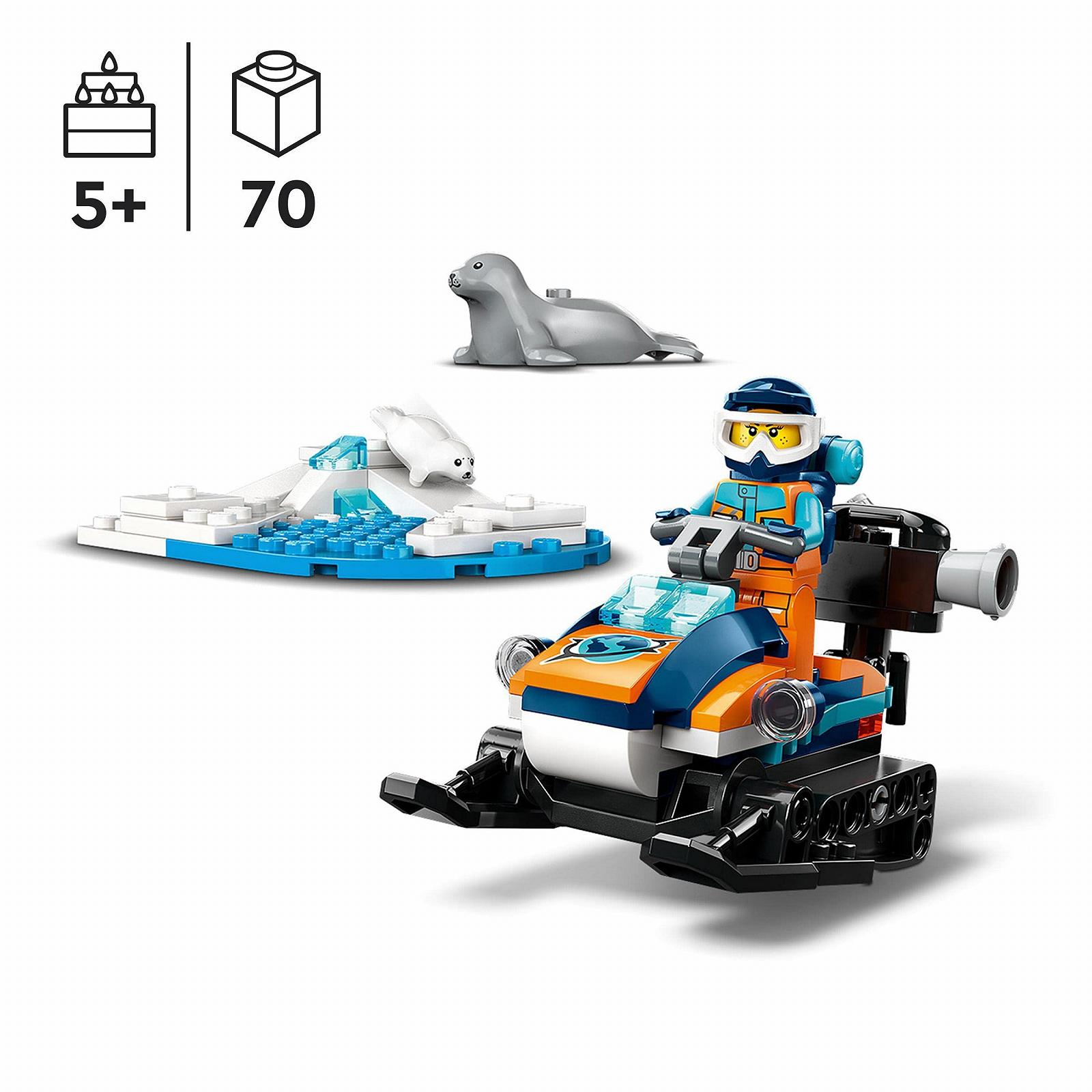Конструктор LEGO City 60376 Arctic Snowmobile с 3 фигурами животных и минифигуркой исследователя для детей от 5 лет, фото №2
