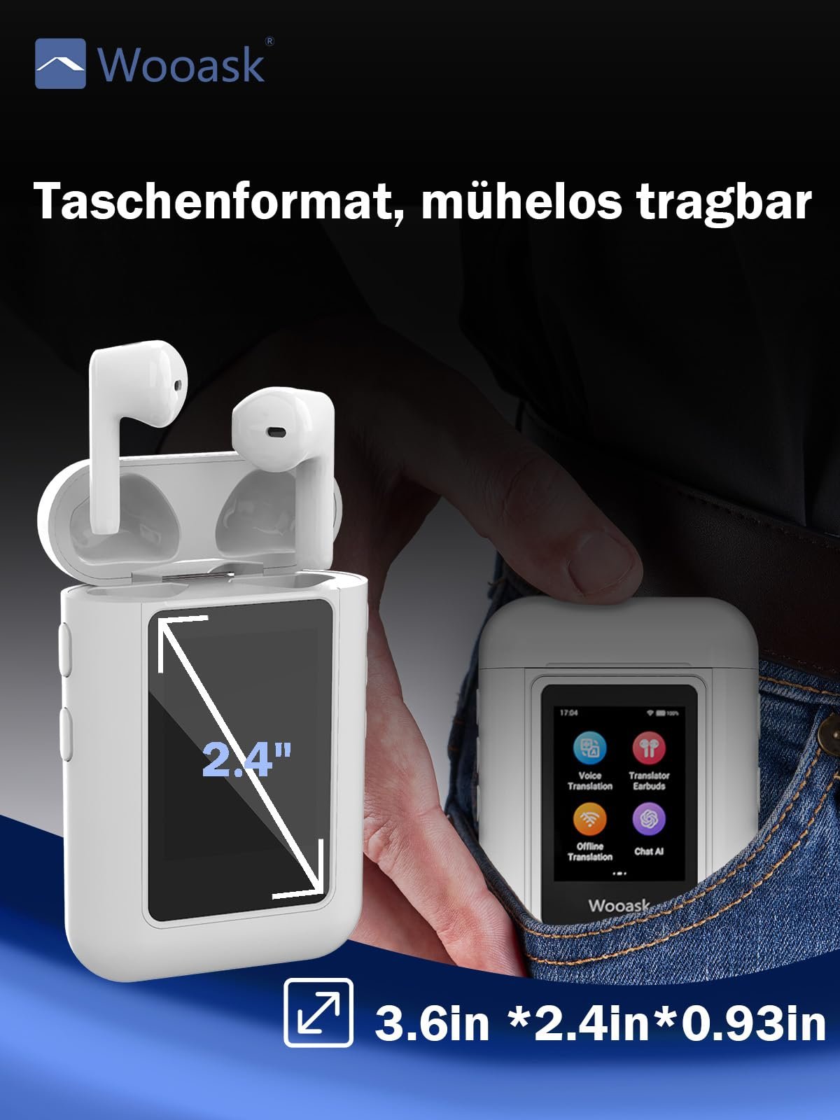 Навушники-перекладачі Wooask A8, 144 мови, 16 мов офлайн, фото №8 Навушники-перекладачі Wooask A8, 144 мови, 16 мов офлайн, фото №8