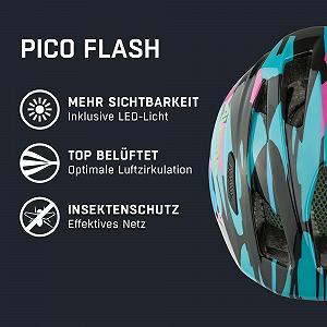 Шлем ALPINA PICO Flash для детей, с подсветкой, легкий и прочный, с сеткой от насекомых synthetic.ua - Фото 1