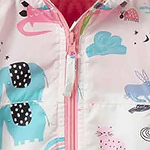 Куртка Ветровка для девочки с капюшоном, теплая с мультяшным принтом, верхняя одежда для малышей, мягкая, легкая для ежедневного использования, размер 146 synthetic.ua - Фото 1