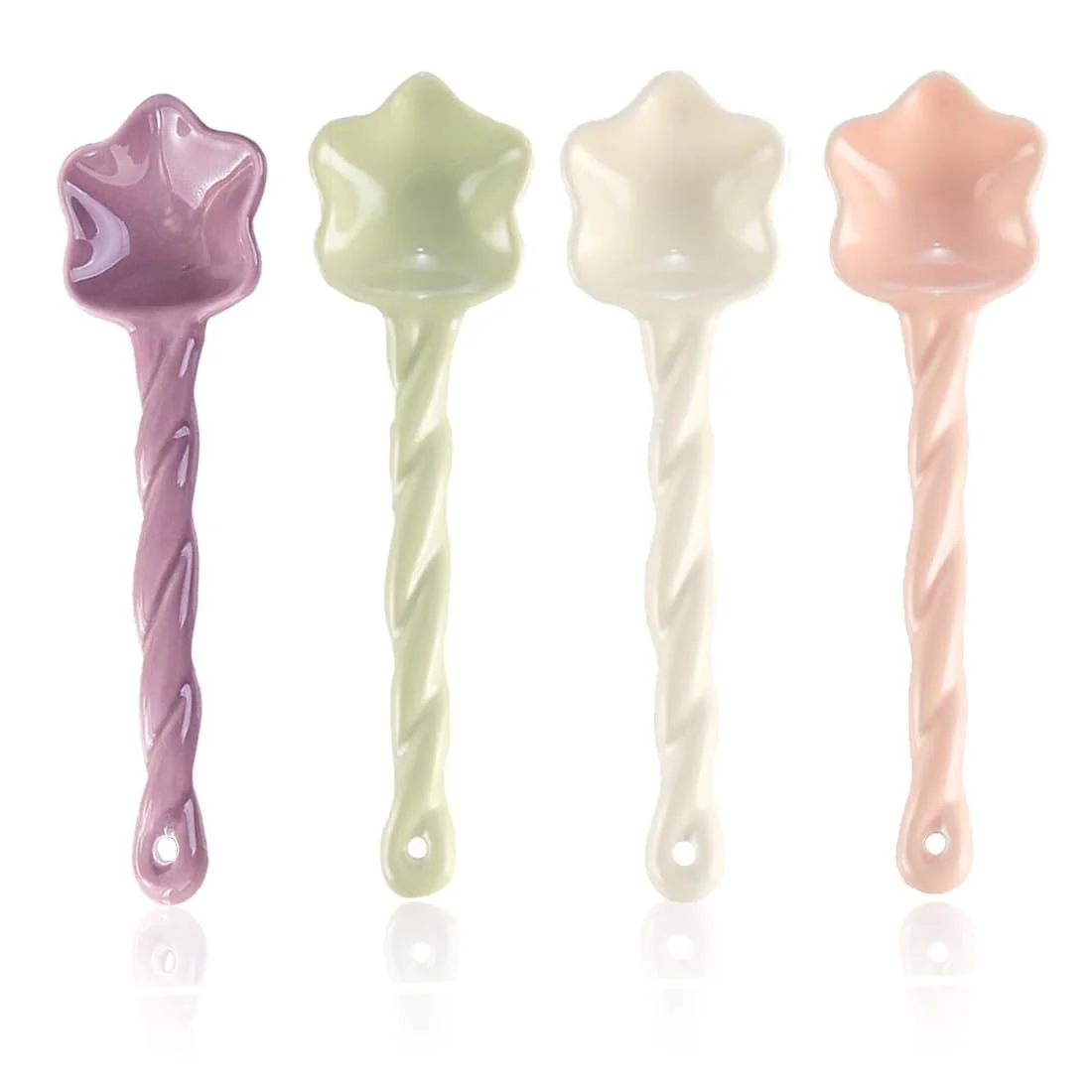 Ложка керамічна Star-Shaped, набір 4 шт, різнокольорова, фото №1