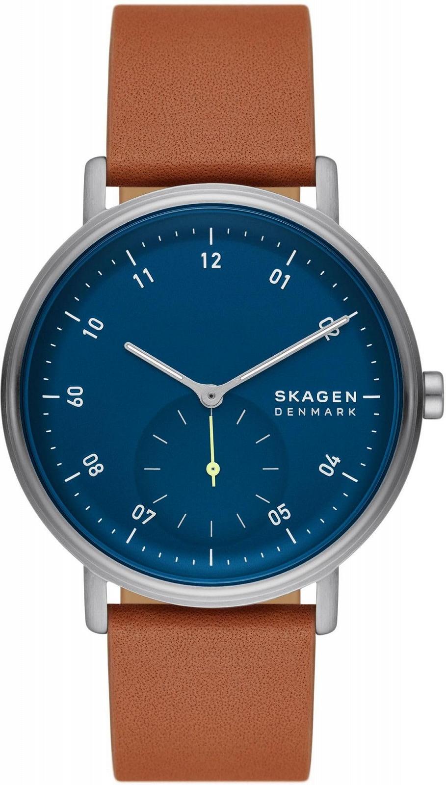 Часы SKAGEN Kuppel мужские, кварцевые, с тремя стрелками и дополнительным циферблатом, с браслетом из нержавеющей стали или кожи, фото №1