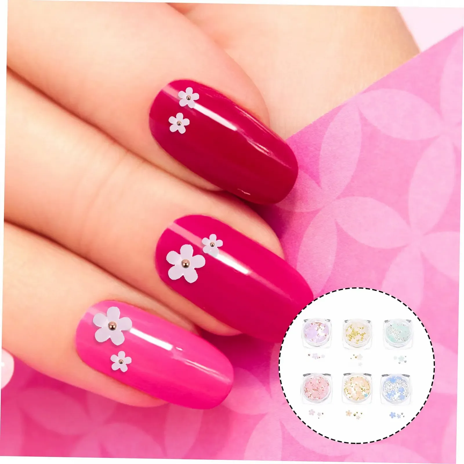 Украшения для ногтей Цветы 3D FRCOLOR 24 коробки Жемчуг Стальные шарики, фото №9
